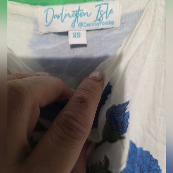 Darlington Isle Floral Maxi Dress in Blue and Green Adjustable Straps PTP 17 - Picture 3 of 3